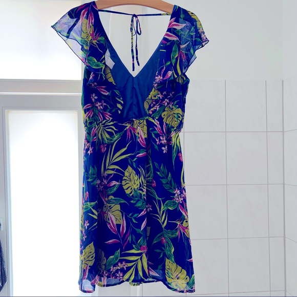 Tropical + Flowy Blue H&M Mini Dress - Picture 2 of 7